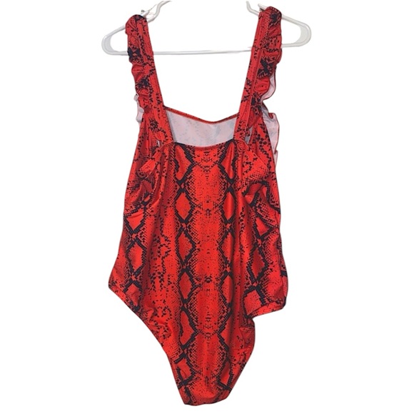 SHEIN Red Snakeskin Swimsuit - Picture 3 of 6